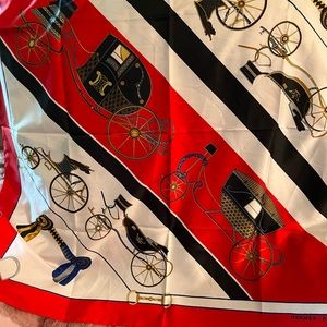 GUC Hermes scarf, has one of their trademark designs on it with Hermes stamp